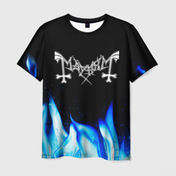 Мужская футболка 3D Mayhem blue fire