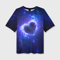 Женская футболка oversize 3D Галактика любви - neon heart