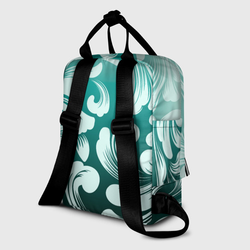 Женский рюкзак 3D с принтом Гравюра весны, вид сзади #1