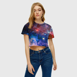 Женская футболка Crop-top 3D Ошеломительный бескрайний космос - фото 2