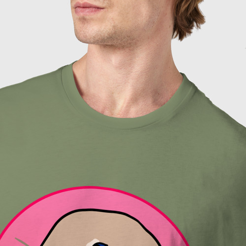 Мужская футболка хлопок с принтом Кролик с красным сердечком, фото #4