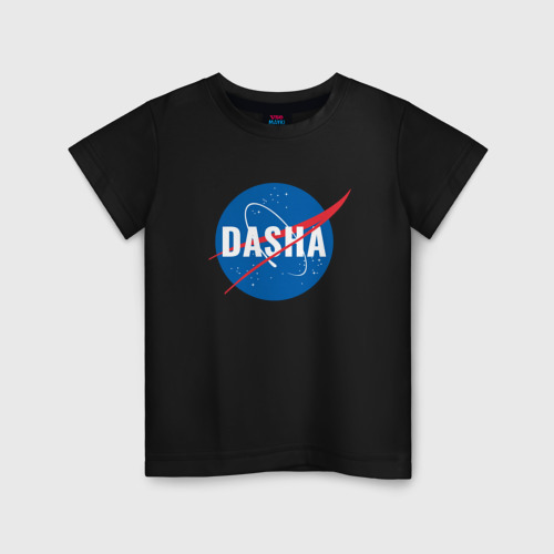 Детская футболка хлопок Даша NASA, цвет черный