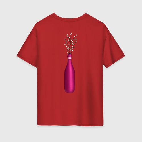 Женская футболка хлопок Oversize с принтом Декоративная бутылка, вид сзади #1