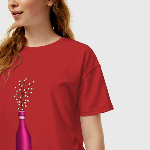 Женская футболка хлопок Oversize с принтом Декоративная бутылка, фото на моделе #1