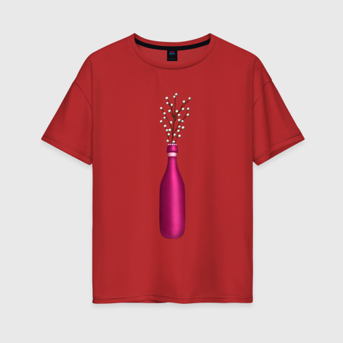 Женская футболка хлопок Oversize с принтом Декоративная бутылка, вид спереди #2