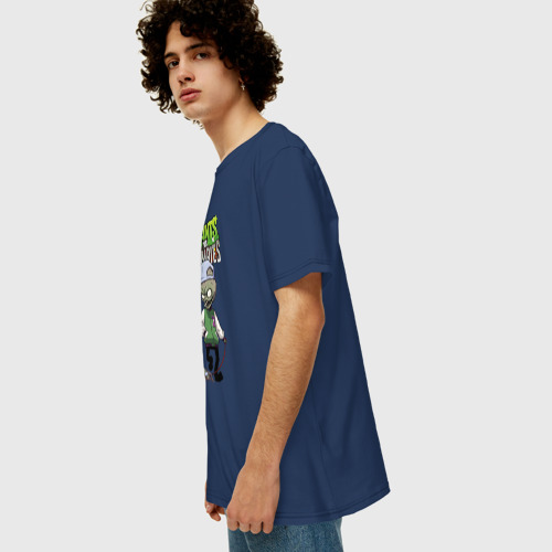 Мужская футболка хлопок Oversize с принтом Доктор Зомбосс, вид сбоку #3