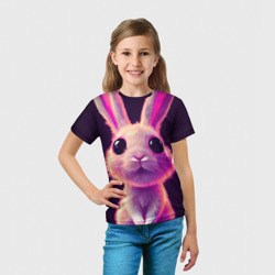 Кролик 3Д арт – Детская футболка 3D с принтом купить со скидкой в -44%