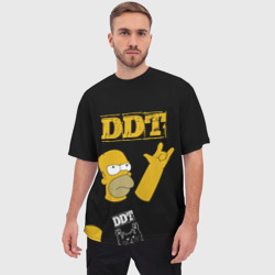 Мужская футболка oversize 3D ДДТ Гомер Симпсон рокер - фото 2