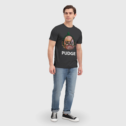 Мужская футболка 3D с принтом Пудж Дота 2, вид сбоку #3