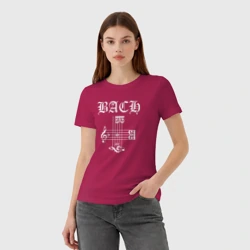 Женская футболка хлопок B-A-C-H - Иоганн Себастьян Бах - фото 2