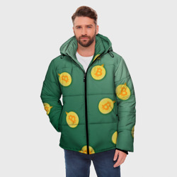 Мужская зимняя куртка 3D Елочное украшение биткоин - фото 2
