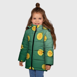 Зимняя куртка для девочек 3D Елочное украшение биткоин - фото 2