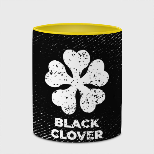 Кружка с полной запечаткой с принтом Black Clover с потертостями на темном фоне, фото #4