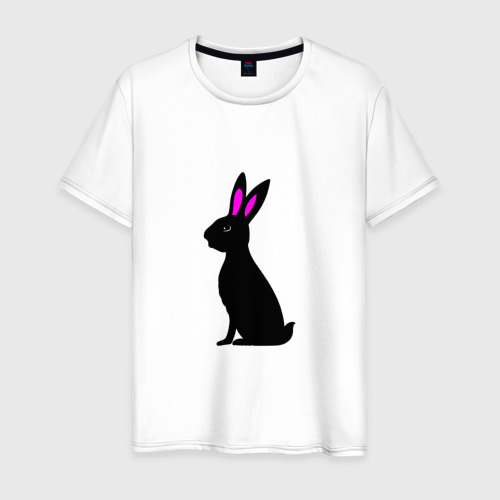 Мужская футболка хлопок Черный кролик, цвет белый
