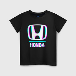 Детская футболка хлопок Значок Honda в стиле glitch