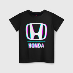 Светящаяся детская футболка Значок Honda в стиле glitch