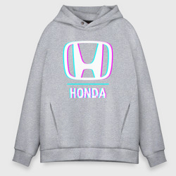 Мужское светящееся худи Значок Honda в стиле glitch