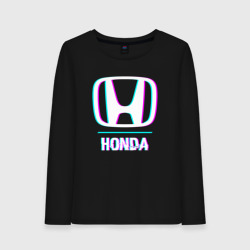 Женский лонгслив хлопок Значок Honda в стиле glitch