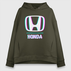 Женское светящееся худи Значок Honda в стиле glitch