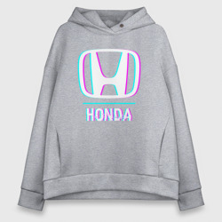Женское светящееся худи Значок Honda в стиле glitch