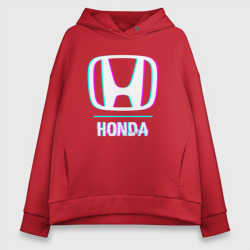 Женское светящееся худи Значок Honda в стиле glitch