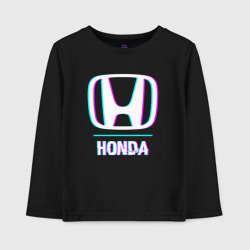 Детский лонгслив хлопок Значок Honda в стиле glitch