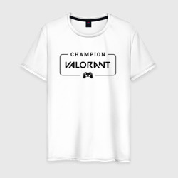Мужская футболка хлопок Valorant gaming champion: рамка с лого и джойстиком
