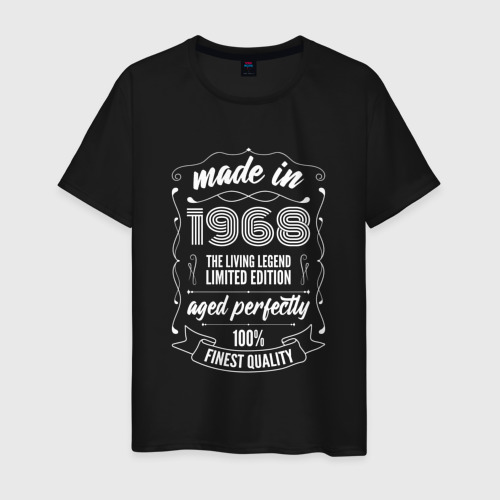 Мужская футболка хлопок Made in 1968 retro old school, цвет черный