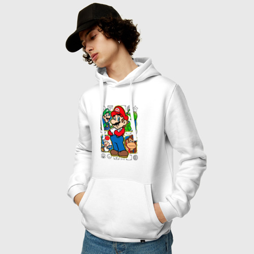 Мужская толстовка хлопок с принтом Супер Марио, фото на моделе #1