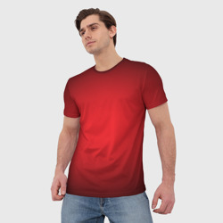 Мужская футболка 3D Красно-черная затемняющая виньетка - фото 2
