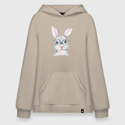 Худи SuperOversize хлопок Серый кролик