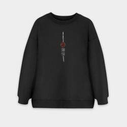Женский свитшот oversize без начеса хлопок Heartless