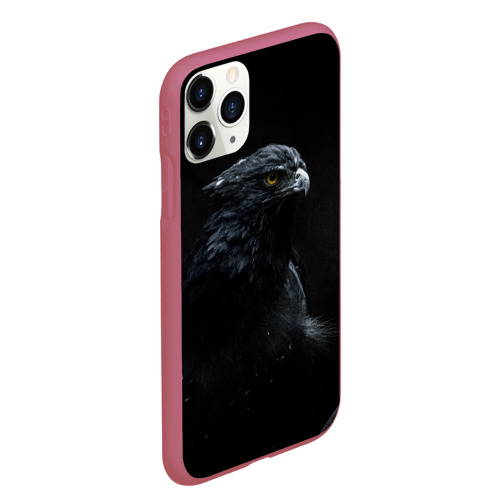 Чехол для iPhone 11 Pro Max матовый Тёмный орёл, цвет малиновый - фото 3