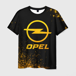 Мужская футболка 3D Opel - gold gradient