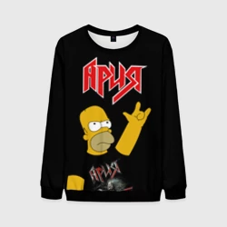 Мужской свитшот 3D Ария Гомер Симпсон рокер