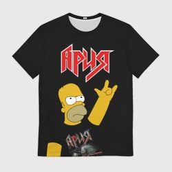 Мужская футболка 3D Ария Гомер Симпсон рокер