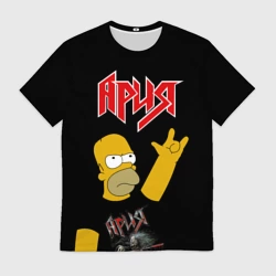 Мужская футболка 3D Ария Гомер Симпсон рокер