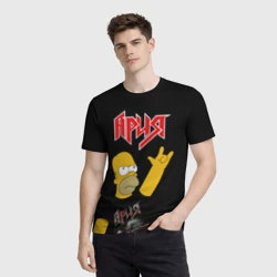 Мужская футболка 3D Ария Гомер Симпсон рокер - фото 2