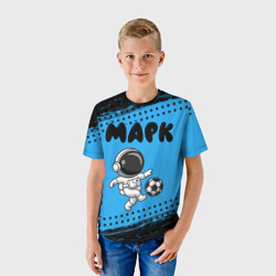 Детская футболка 3D Марк космонавт футболист - фото 2
