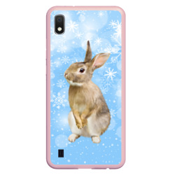 Кролик и снежинки – Чехол для Samsung Galaxy A10 с принтом купить