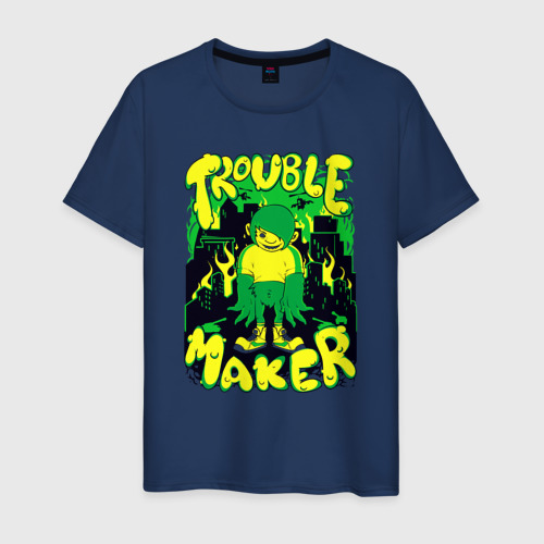 Мужская футболка хлопок с принтом Создатель неприятностей, вид спереди #2