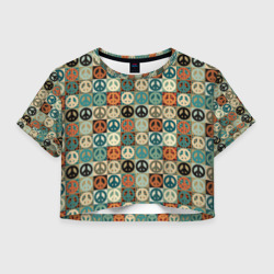 Женская футболка Crop-top 3D Peace symbol pattern