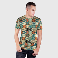 Мужская футболка 3D Slim Peace symbol pattern - фото 2