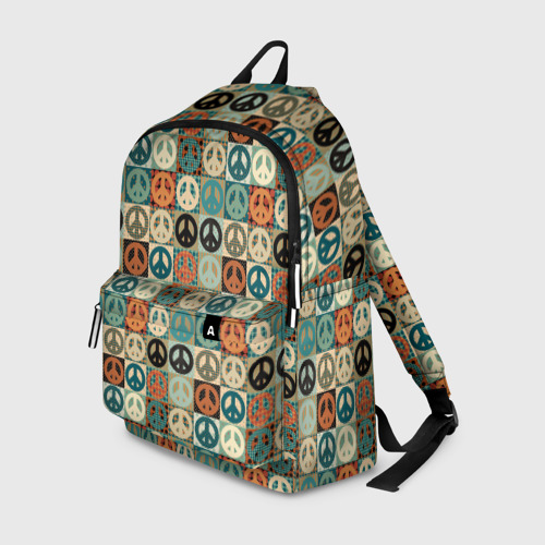 Рюкзак 3D с принтом Peace symbol pattern, вид спереди #2