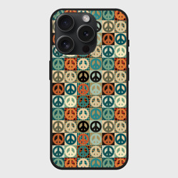 Чехол силиконовый для Apple iPhone 15 Pro матовый Peace symbol pattern