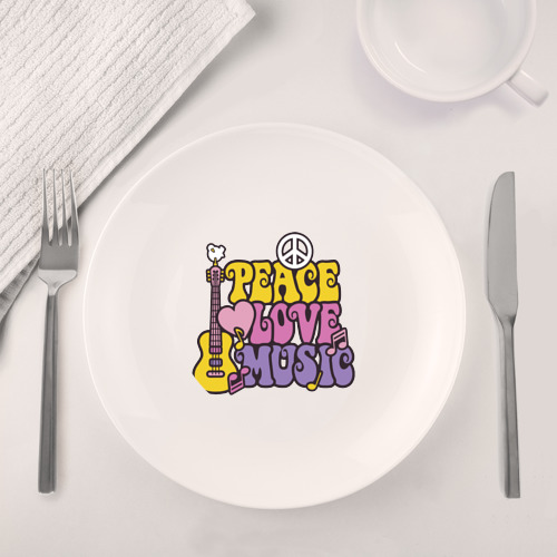 Набор: тарелка + кружка Мир любовь и музыка - фото 4
