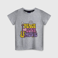 Детская футболка хлопок Мир любовь и музыка