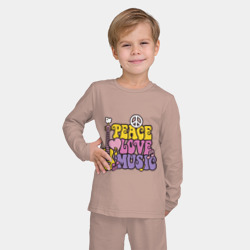 Детская пижама с лонгсливом хлопок Мир любовь и музыка - фото 2