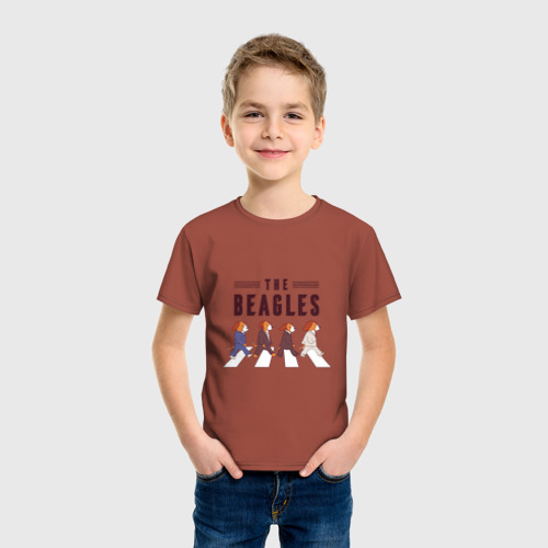Детская футболка хлопок с принтом Beagles, фото на моделе #1