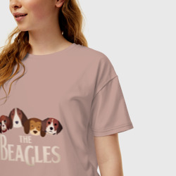 Женская футболка хлопок Oversize The Beagles - фото 2